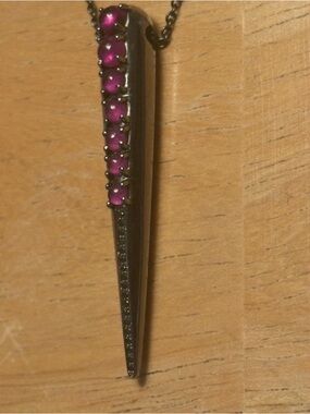 Nikos Koulis Ruby And Black Diamond Blackened Gold Long Necklace